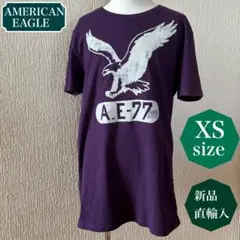 《新品・直輸入》アメリカンイーグル ロゴグラフィックT リッチパープル XS