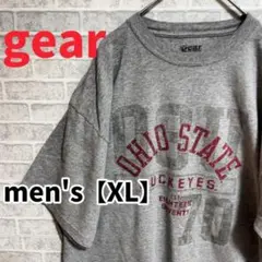 【F545】GEAR 半袖プリントTシャツ【XL】グレー