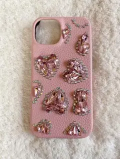 【美品】iPhoneケース　ハート　キラキラ　ピンク　iPhone13