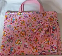 8/15まで★特価★おまけ付き【ハンドメイド】おけいこバッグ/30*40/バンビ