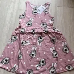 新品未使用★タグ付　100/105 H&M うさぎ　ワンピース　ピンク