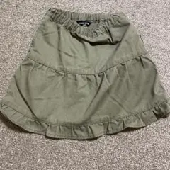 COMME CA ISM フリル付きスカート 100A オリーブ