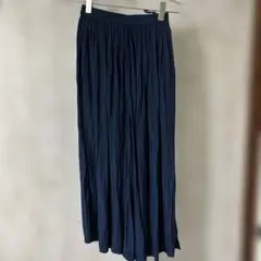 ネイビー パンツスカート M 両サイドスリット　ポケット付き