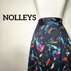 NOLLEYS フレアスカート カラフル花柄 ひざ丈 36【美品】