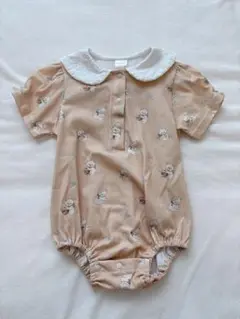 新品　tete a tete 猫耳襟付きロンパース