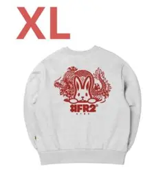 d95【人気Lサイズ】FR2♧ハーフジップ　刺繍ビックロゴ　スウェット　月桃 ZIP FIVE トレーナー スウェット 「ZIP FIVE」 アソート 刺繍