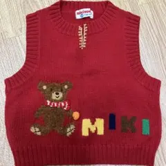 ミキハウス　90 ベスト　赤色 ベビーベスト MIKI HOUSE