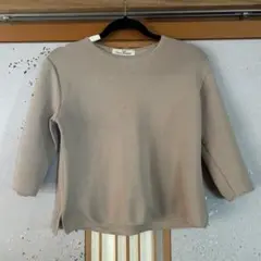 POUR Très Femme ベージュ ニット 七分袖