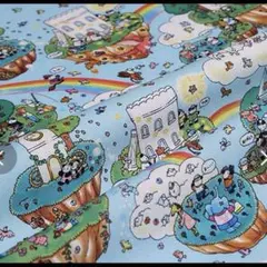 合計1m 145x50cm 生地 パンダツアー 空のお城 オックス えほん