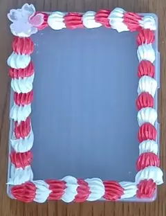 赤と白のストライプカードケース