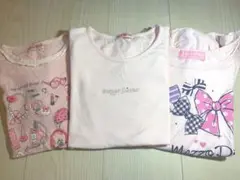 【値下げ中】メゾピアノ ピンク Tシャツ フリル付き3枚セット