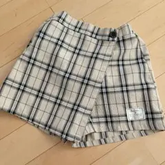 ラビーラビー　スカート　パンツ　キュロット　150　女の子　チェック　ベージュ