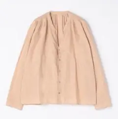 【美品】GALERIE VIE　ギャルリー・ヴィー　リネン Vネックタックシャツ