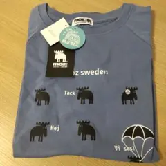 moz Sweden ヘラジカプリント 半袖Tシャツ LLサイズ ブルー
