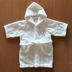 バスローブ パジャマ ホワイト フード付き 羊刺繍