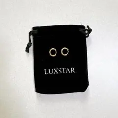 LUXSTAR フープピアス リング ジルコニア 両耳 (ゴールド10mm)