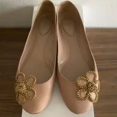 クロエ☆お花バレエシューズ☆37☆24cm☆ピンクベージュ
