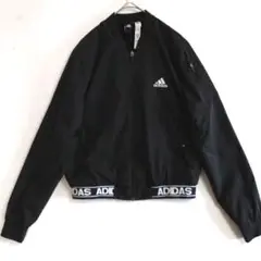 A319　adidasウインドブレーカー　SP　黒　フルジップ　US古着レディス