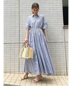 SNIDEL Sustainableバックスリットシャツワンピース
