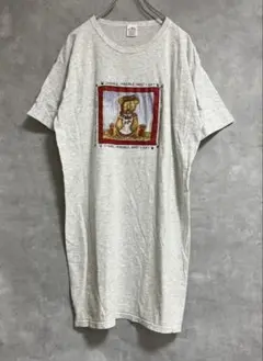 90s US古着 CALICO COTTAGE ワンピース グレー クマ
