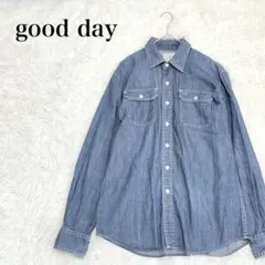 goodday デニムシャツ　M 長袖 ボタンダウン ブルー