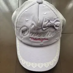 3can4on ラベンダー リボン キャップ