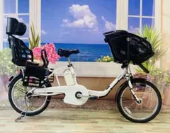 1784 電動自転車パナソニック子供乗せ 20インチ12Ahバッテリー ホワイト