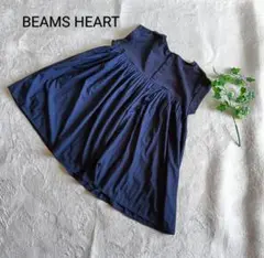 BEAMS HEART ネイビー ノースリーブワンピース　小さいサイズ　美品
