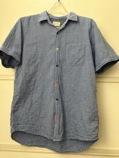 BEAMS 半袖チェックシャツ L