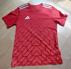 adidas 幾何学模様 赤 Tシャツ J/K 160