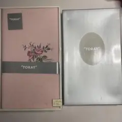 TORAY ピンク花柄刺繍カバーセット ダブル