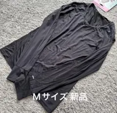 ひんやり接触冷感指穴uv長袖Tシャツ黒M新品