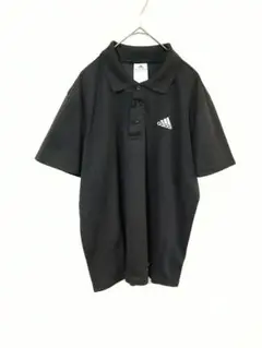 美品　アディダス　adidas　ポロシャツ　メンズL　黒色　マーシャルアーツ