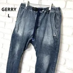 GERRY デニム　ジーパン　ジーンズ　コットン　ウエストゴム　ベルト　L