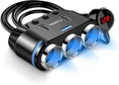 YANTU シガーソケット3連 急速充電器USBポート