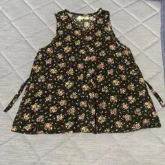 そばかす倶楽部 ノースリーブ トップス 120 黒 花柄