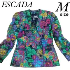 ☆ESCADA☆ ジャケット 希少 マルチカラー シルク Mサイズ エレガント