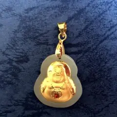 天然和田玉ペンダント、999足金、大仏