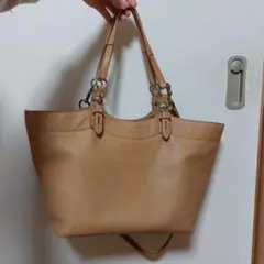 COACH コーチ トートバッグ 本革 トートバッグ キャメル ショルダー