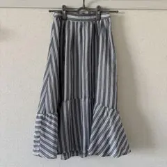 MISCH MASCH ミッシユマッシュネイビーストライプ フレアスカート 38