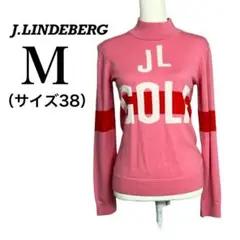 新品未使用【J.LINDEBERG】ハイネックニット ピンクニット