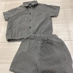 petit main セットアップ シャツ チェック 90cm