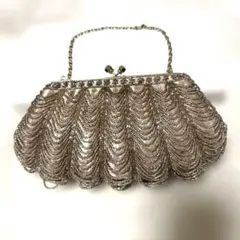 ロペ パーティバッグ ビーズ ゴールド フリルデザイン