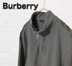 【古着】BURBERRY LONDON ノバチェック 切替 ハーフジップ 3L