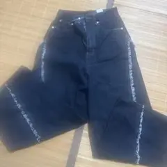 フリンジワイドデニム