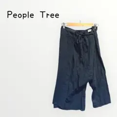 【People Tree 】ガウチョパンツ ラップスタイル　ネイビー　コットン