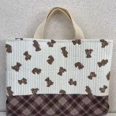 お値引きします。レッスンバッグ　ハンドメイド　トレンドくまさん　テディベア
