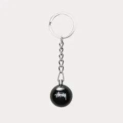 stussy8ボールキーホルダー　ステッカー付き　傷あり
