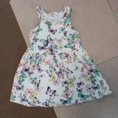 H&M 蝶柄 ノースリーブワンピース　夏着　おまけ付き