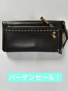 バーゲンセール！！pelleborpaブラックレザー長財布 ダブルファスナー